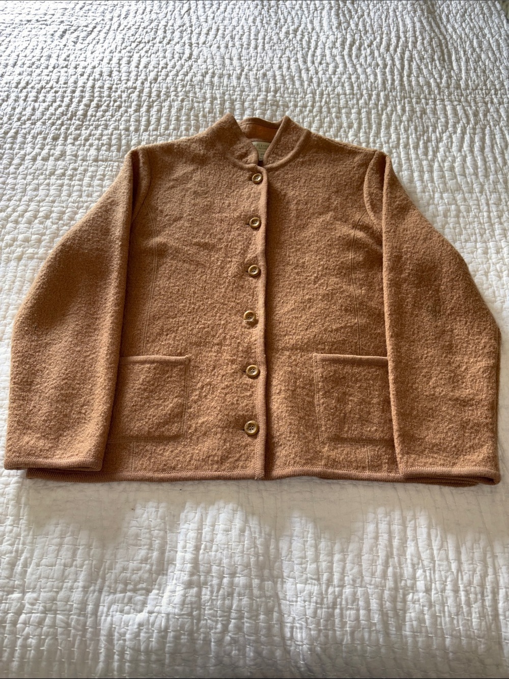 Appleseed’s Classic Women's 100% Wool Button Jacket in Camel EUC PXL